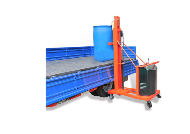 裝車(chē)配重電動(dòng)油桶堆高車(chē)DT280